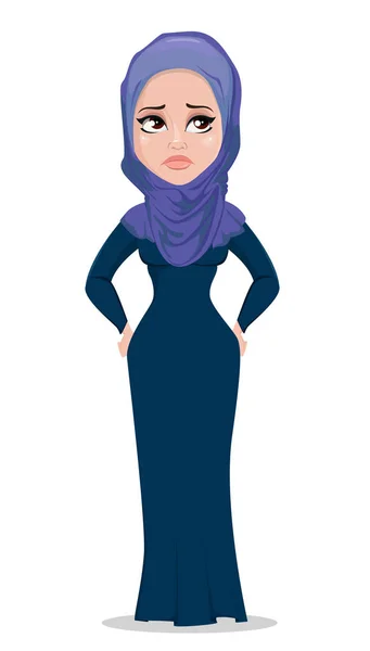 Arabic business woman cartoon character — Stock Vector