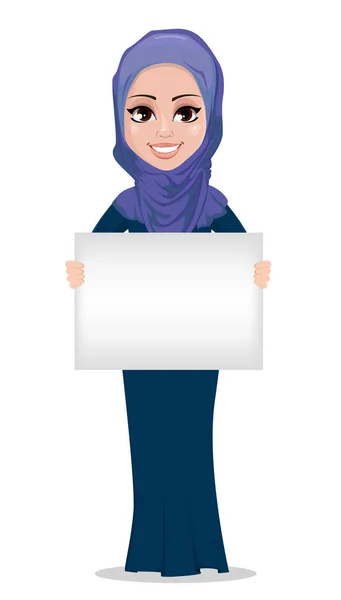 アラビア ビジネス女性漫画のキャラクター — ストックベクタ