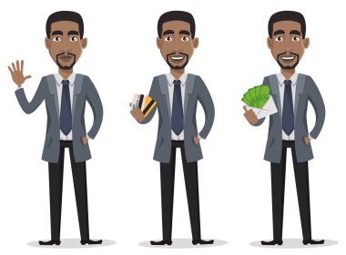 Afrika kökenli Amerikalı iş adamı çizgi film karakteri 