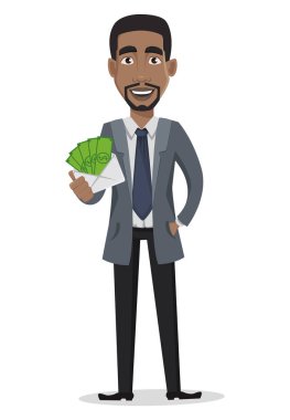 Afrika kökenli Amerikalı iş adamı çizgi film karakteri