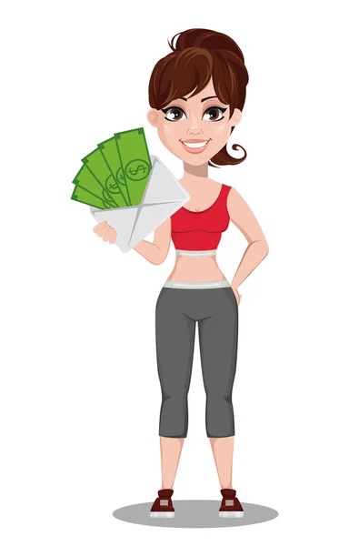 Beautiful woman in sport outfit. — Stock Vector