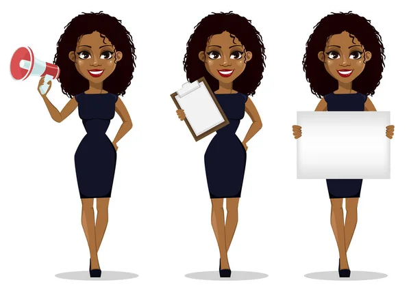 Mujer de negocios afroamericana — Vector de stock