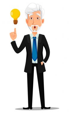 Gri saç ile iş adamı