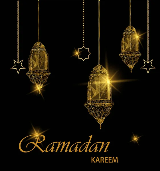 Linterna kareem ramadán — Vector de stock