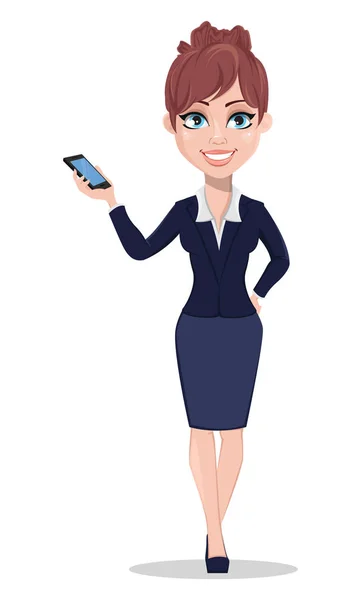 Beautiful business woman in office style clothes — Stock Vector