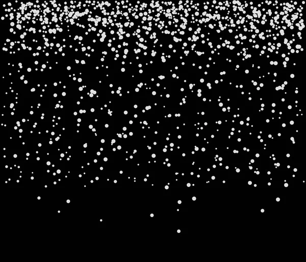 Pois blancs tombant du ciel sur fond noir — Image vectorielle