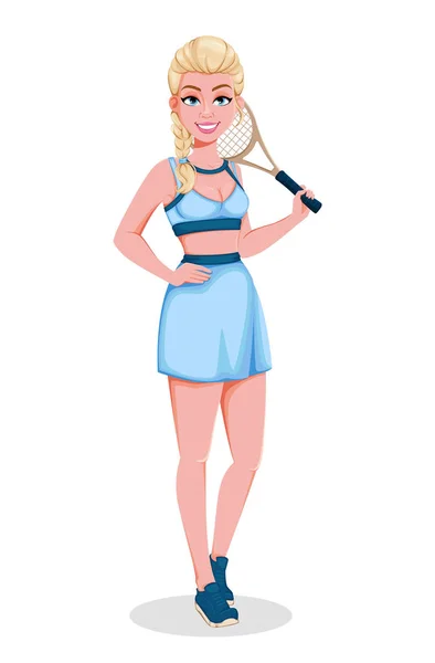 Belle joueuse de tennis en vêtements de sport — Image vectorielle
