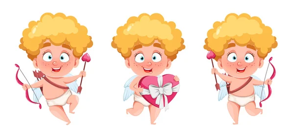 Feliz día de San Valentín. Gracioso chico Cupido — Archivo Imágenes Vectoriales