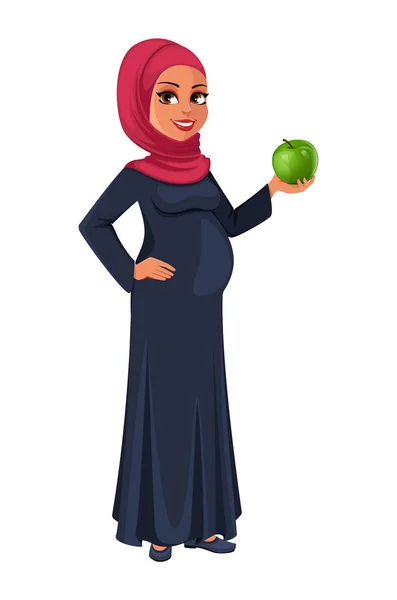 Belle femme musulmane enceinte dans le hijab — Image vectorielle