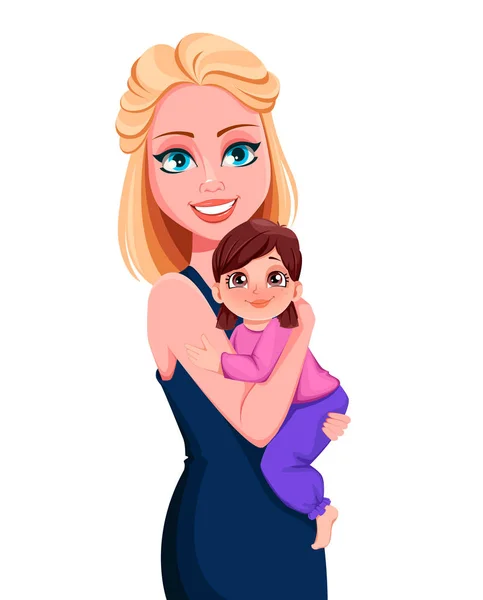 Madre e figlia piccola — Vettoriale Stock