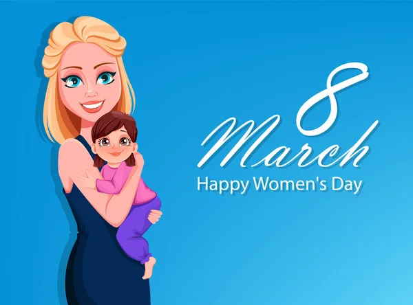 Tarjeta de felicitación del Día Internacional de la Mujer — Vector de stock