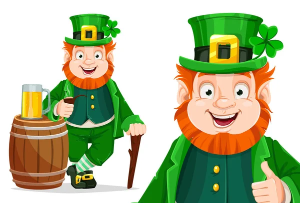 Stock vector Leprechaun personaje de dibujos animados — Vector de stock