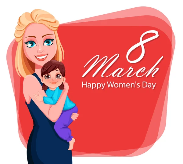 Tarjeta de felicitación del Día Internacional de la Mujer — Vector de stock