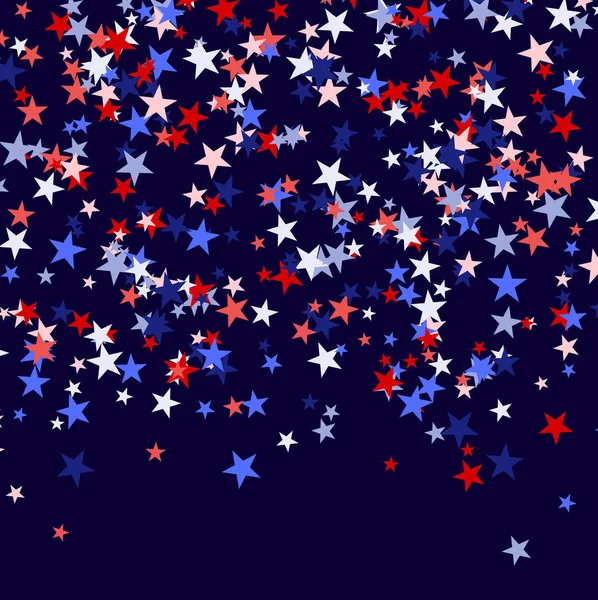 Tło wykonane z czerwonych, niebieskich i białych gwiazd — Wektor stockowy
