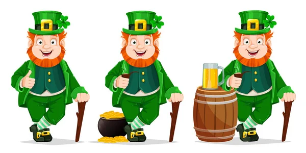 Vettore stock Leprechaun personaggio dei cartoni animati — Vettoriale Stock