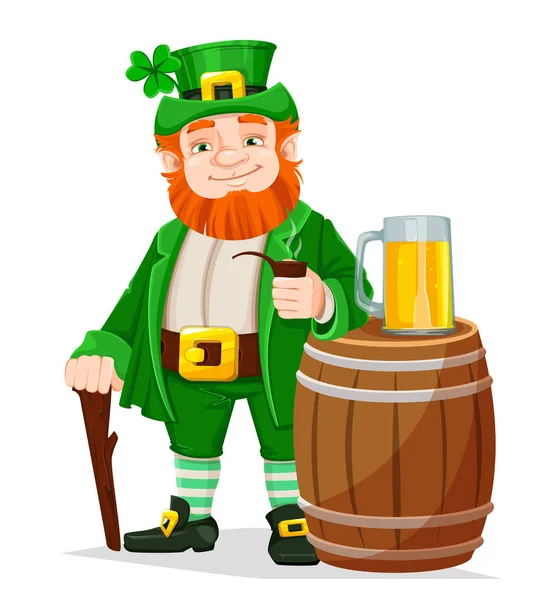 Leprechaun. Happy Saint Patrick's day — Stock Vector