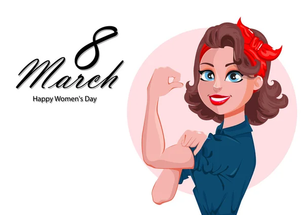 Happy Women 's Day greeting card - Stok Vektor