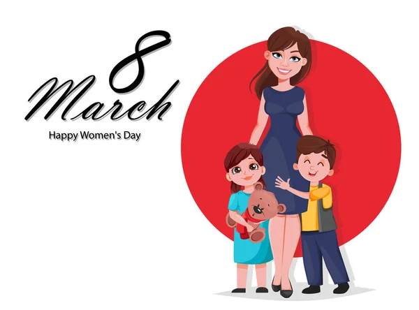 Happy Women 's Day greeting card - Stok Vektor