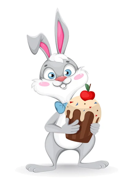 Frohe Ostern Glückwunschkarte. Lustiges Comic-Kaninchen — Stockvektor