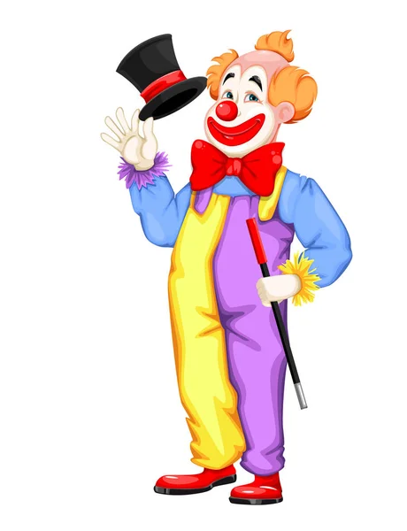 愚人节 有趣的小丑 可用于马戏团日 快乐的卡通人物在白色背景上孤立的种群矢量说明 — 图库矢量图片