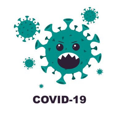 Coronavirus Covid-19, 2019-NCoV. Beyaz arkaplanda vektör illüstrasyonu