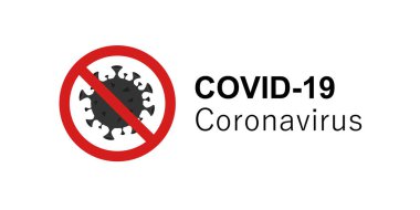 Coronavirus Covid-19, 2019-NCoV 'u imzalayın. Beyaz arkaplanda vektör illüstrasyonu