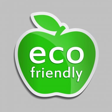 Çevre dostu yeşil elma logo.