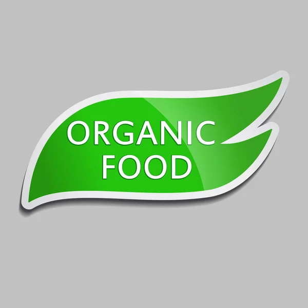 Green sticker Organic food. — Stock Vector