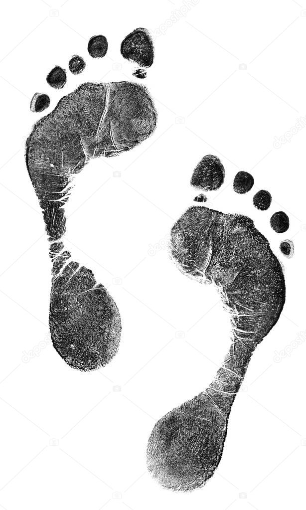 Black footprint isolated on white.