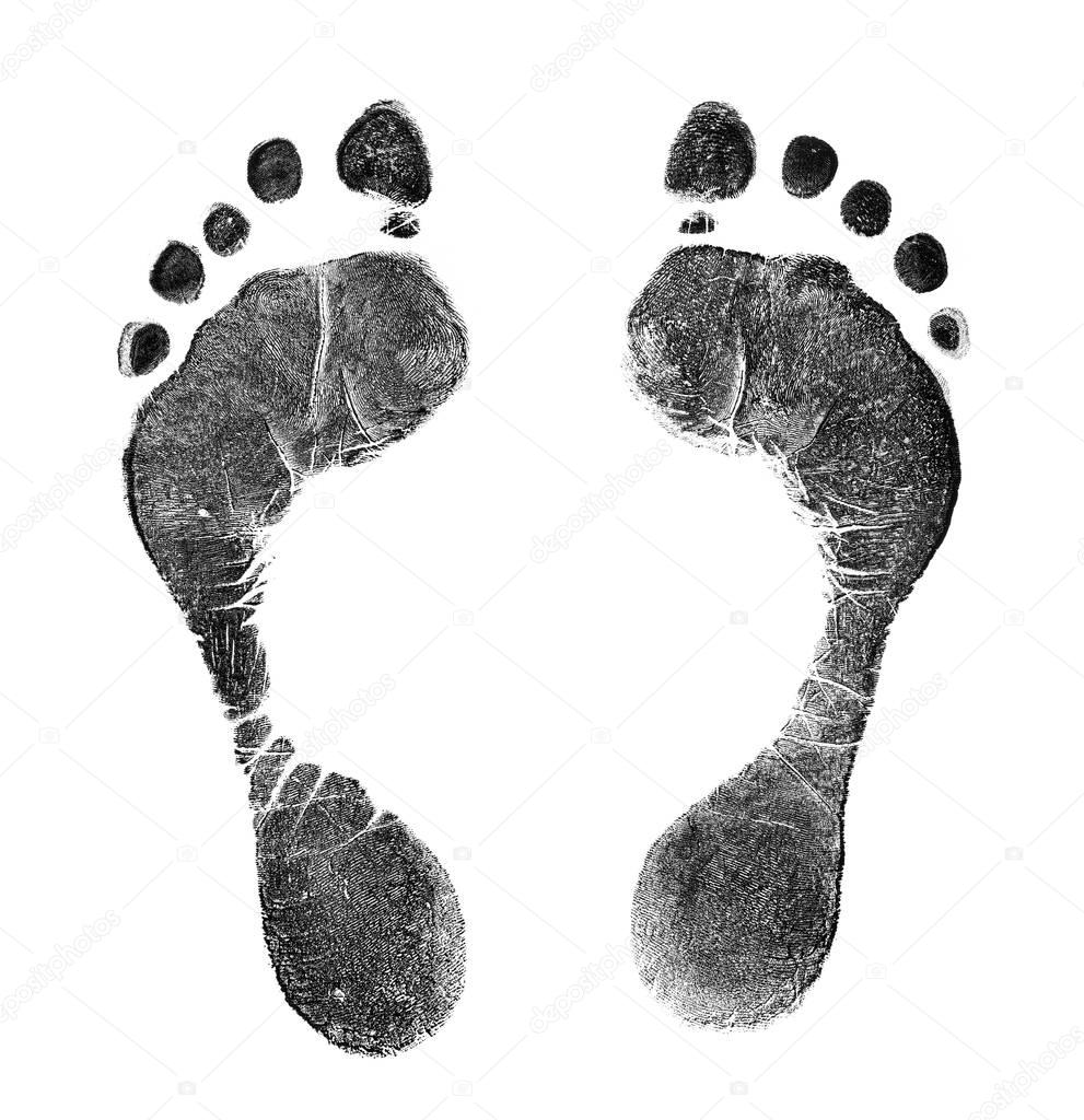Black footprint isolated on white.