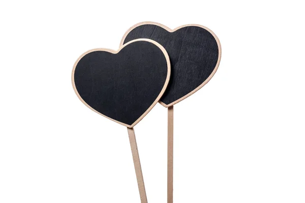 Wooden panel in heart shaped. — Stock Photo, Image