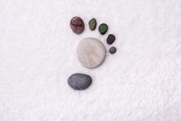 Footprint with stones. — Stock Photo, Image