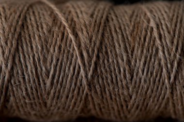 Doğal jüt sicim doku. Bükülmüş ip yakın çekim