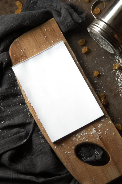 Paper notebook in the kitchen accessories — Stock Photo, Image
