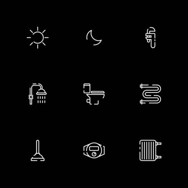 Sıhhi tesisat servis simge seti