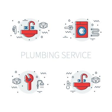 Sıhhi tesisat hizmet illüstrasyon kavramı