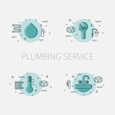 Sıhhi tesisat hizmet illüstrasyon kavramı