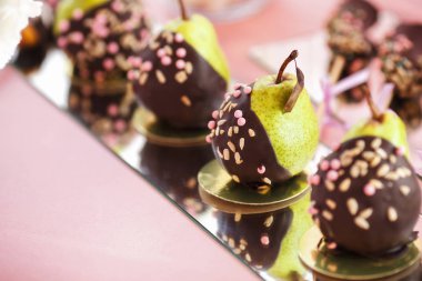 Hazır, düğün töreni çikolata, tatlı çikolata armut