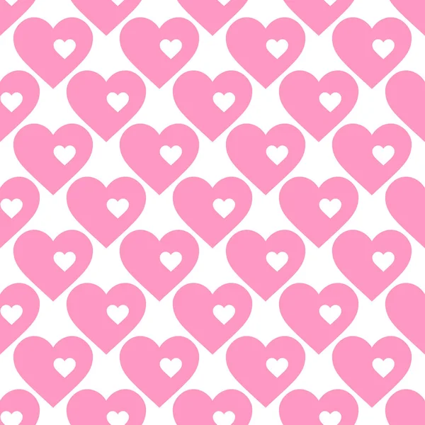 Vektör Dikişsiz soyut desen. Beyaz arka plan üzerinde pembe Kalpler