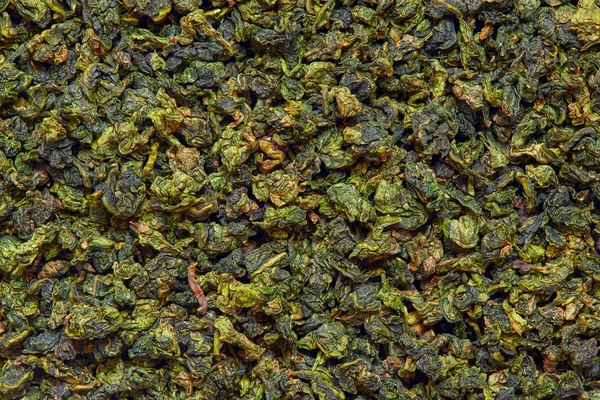 Textura Fondo Verde Seco Tie Guan Yin Hojas Oolong —  Fotos de Stock