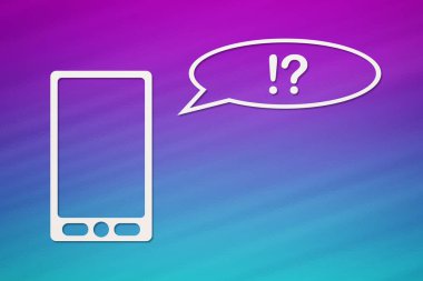 Kağıt tablet veya konuşma balonu veya balon ile smartphone