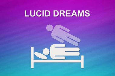 Kağıt adam yatakta metin Lucid Dreams ile uyku