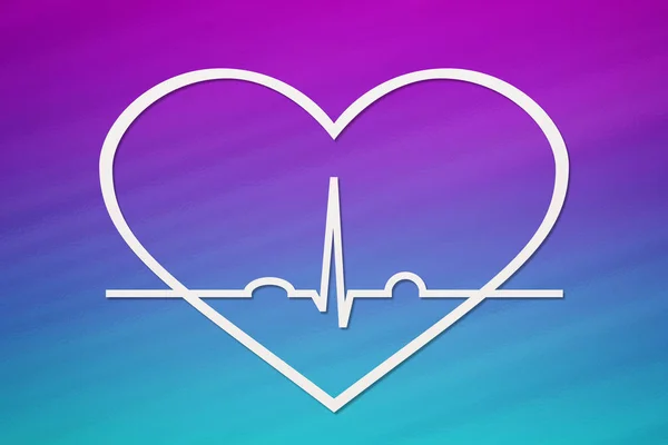 Forma del corazón con ecocardiograma. Concepto de salud o cardiología — Foto de Stock