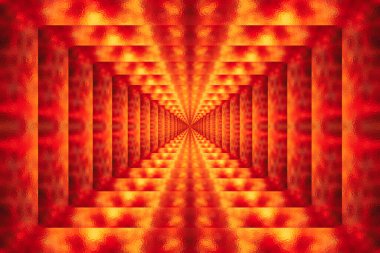 Kırmızı soyut cam tünel arka planı, dizayn şablonu