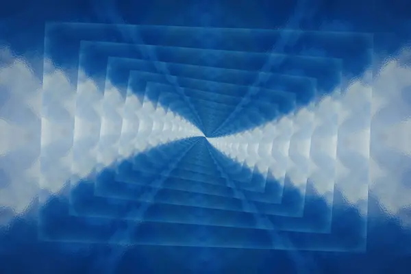 청색의 추상적 인 유리 터널 배경, 디자인 패턴 템플릿 — 스톡 사진
