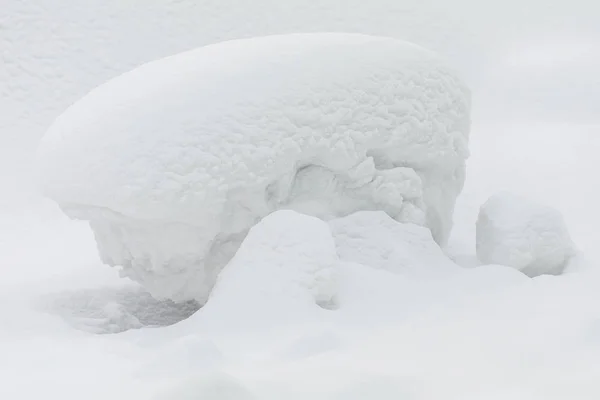 Snowbank with pile of snow, winter outdoors