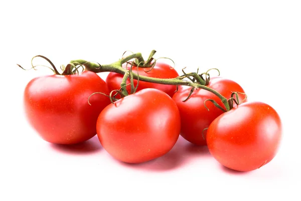 Cinco suculentos tomates brilhantes vermelhos — Fotografia de Stock