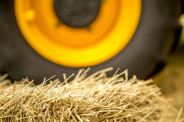 Сіно тракторне колесо сільська солома — стокове фото