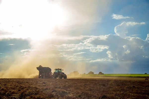 stock image Peanut tractor plantation field 