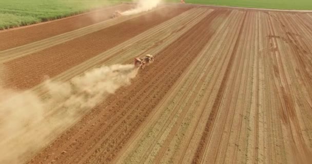 Plantación de cosecha de tractor de maní — Vídeos de Stock